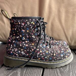 Children's size 3 Doc Marten floral zip boots